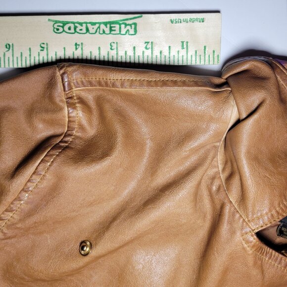 Blu Pepper Womens Brown Faux Leather Biker Jacket with Removable Hood Size Large - Picture 11 of 16